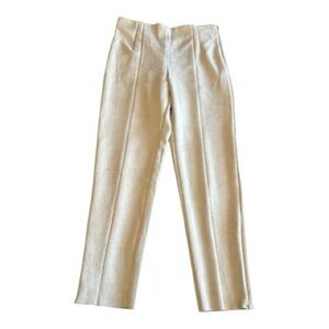 ZARA NWT Women Faux Suede Leggings Stretch Beige/ Tan High Rise Ankle Sz XL